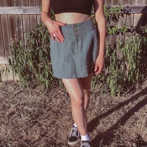 Jade Green Aerie Linen Mini Skirt 🍃